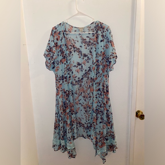 Ariat women’s size XS/S blue floral open front cardigan - Picture 1 of 4